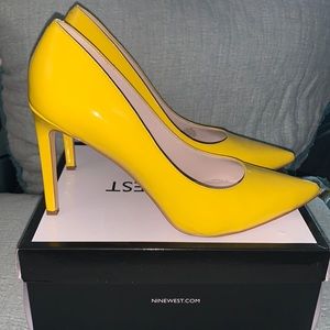 Nine W. pat and leather yellow heels size 12